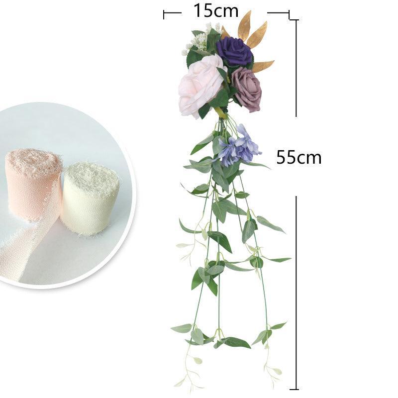 Simulated Huasen series wedding welcome sign, chair back flower decoration - Uflower