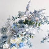 Uflower Blue Floral Arrangement Horn Arch Wedding Backdrop Props SET80135