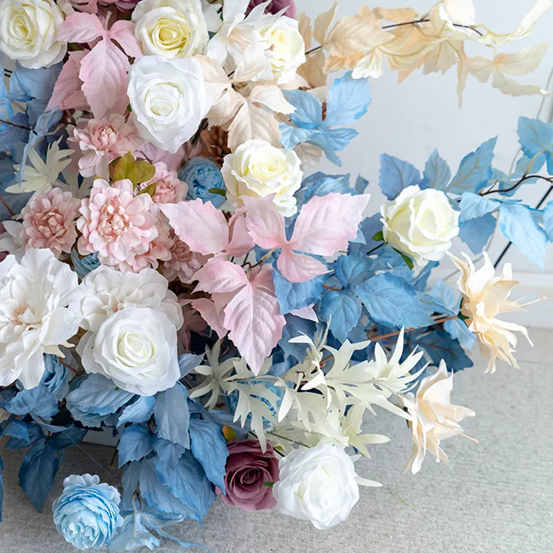 Uflower Mixcolor Floral Arrangement Horn Arch Wedding Backdrop Props SET80119