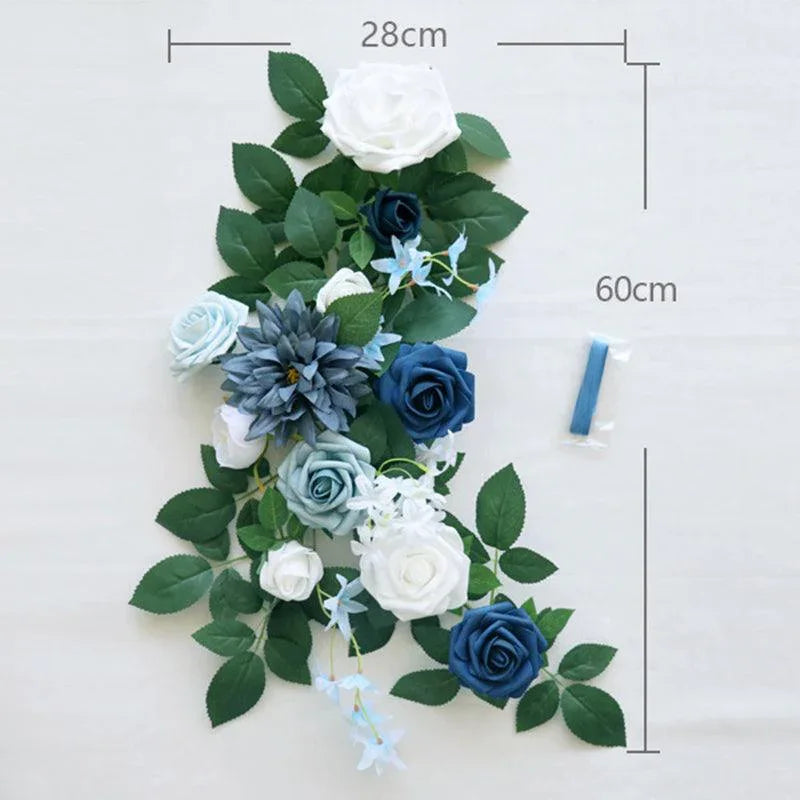 Simulated Huasen Series Outdoor Wedding Welcome Sign Corner Flower Chair Back Flower Decoration - Uflower