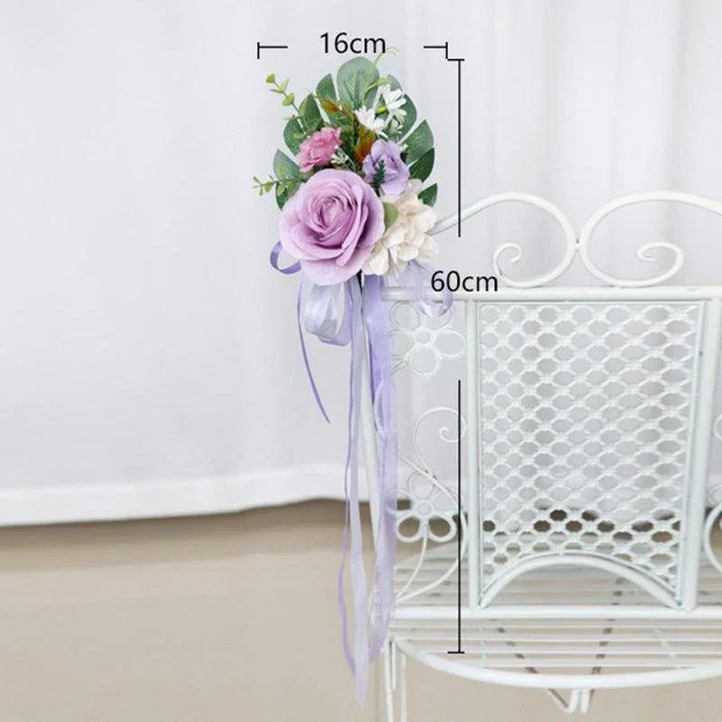 Simulated flower chair back flower wedding bouquet decoration - Uflower