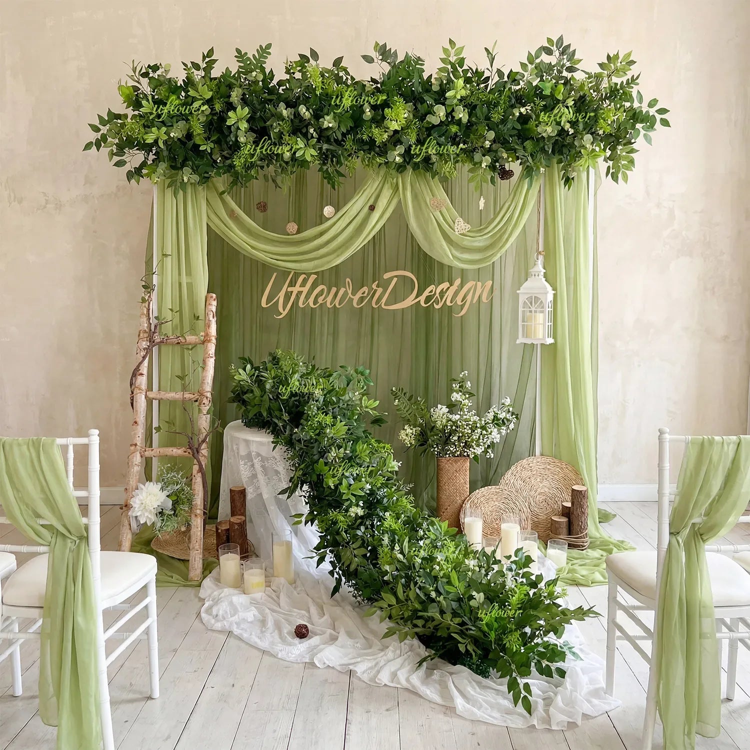 Uflower Artificial Greenery Flower Row Wedding KT Backdrop Decor SET80168 - Uflower