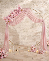 Uflower Rangée de fleurs de roses roses mélangées de 100 cm avec draperies MC89006-01