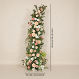 Uflower Pink White Greenery Horn Arch Wedding Backdrop Party Event Decor Props SET80252-01