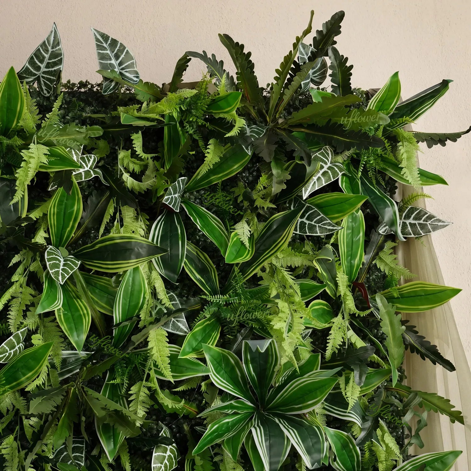 Uflower Green Brazilian Leaf Wall for Wedding Event Decor SET80255-01