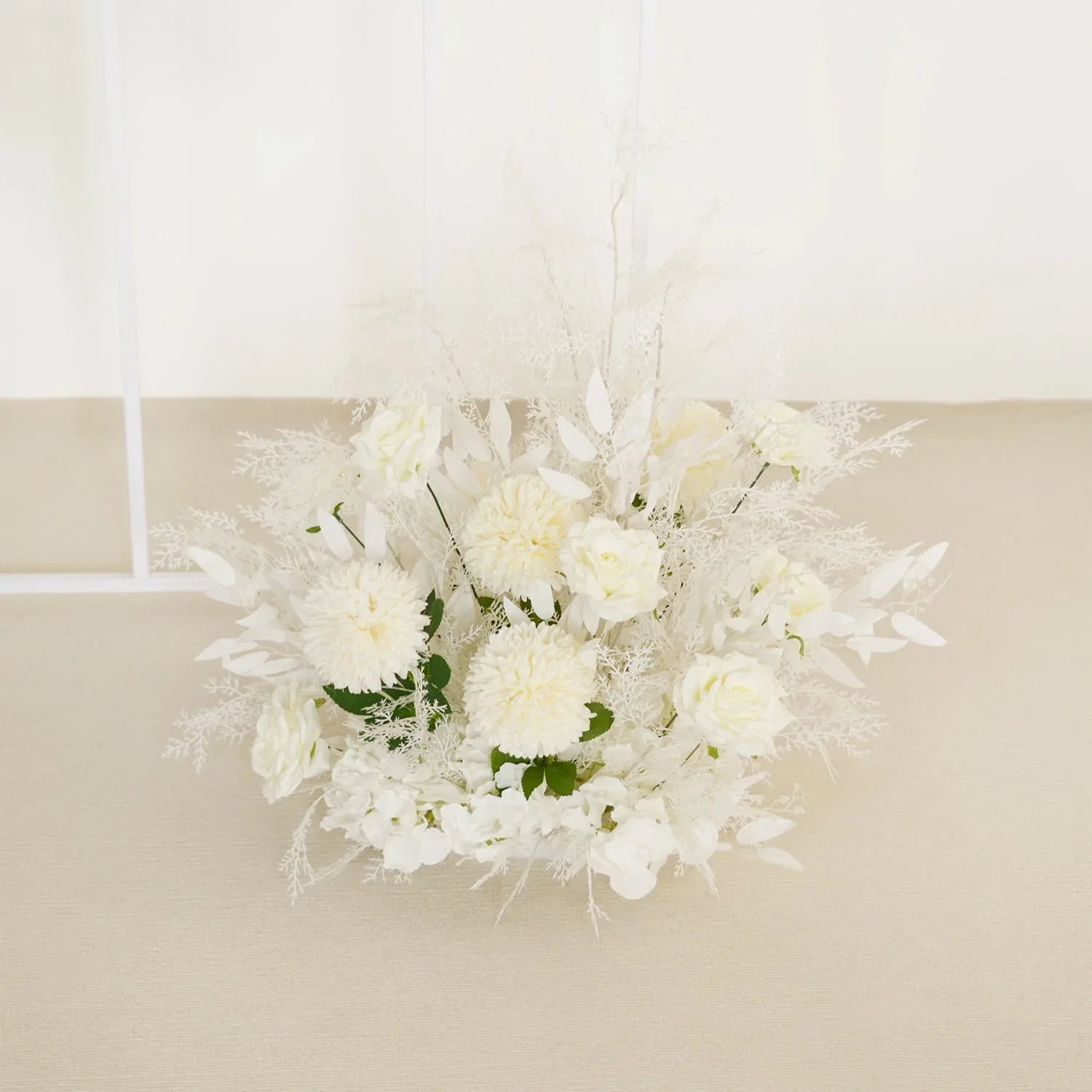 Uflower Artificial White Wedding KT Backdrop Flower Row Decor SET80061 - Uflower