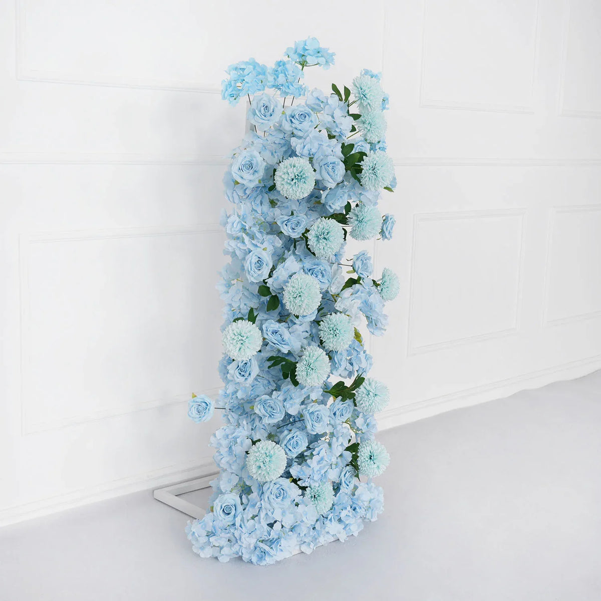 Uflower Blue Rose Orchid Pompoms Wedding Background Arch KT Board Decorative Flower SET80084 - Uflower