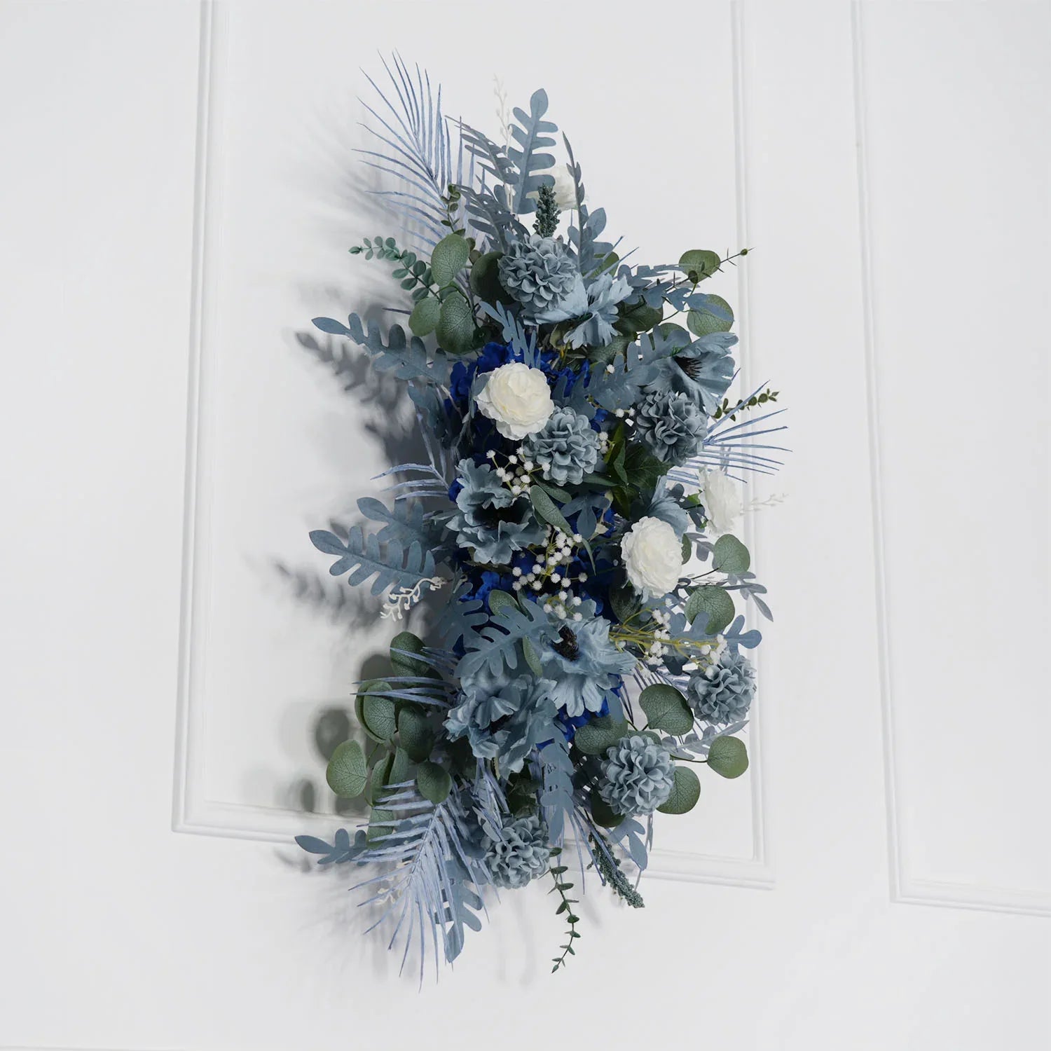 Artificial Grayish Blue Wedding KT Backdrop Flower Row Decor SET80072 - Uflower