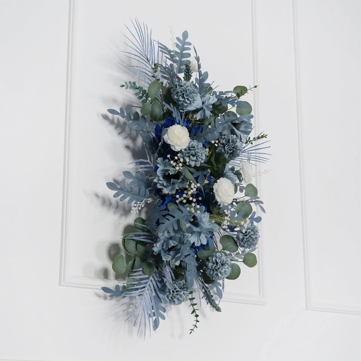 Artificial Grayish Blue Wedding KT Backdrop Flower Row Decor SET80072 - Uflower