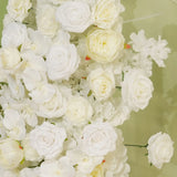 Uflower Artificial White Rose Flower Row Wedding KT Backdrop Decor SET80129 - Uflower