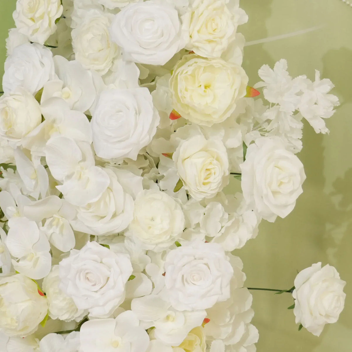 Uflower Artificial White Rose Flower Row Wedding KT Backdrop Decor SET80129 - Uflower