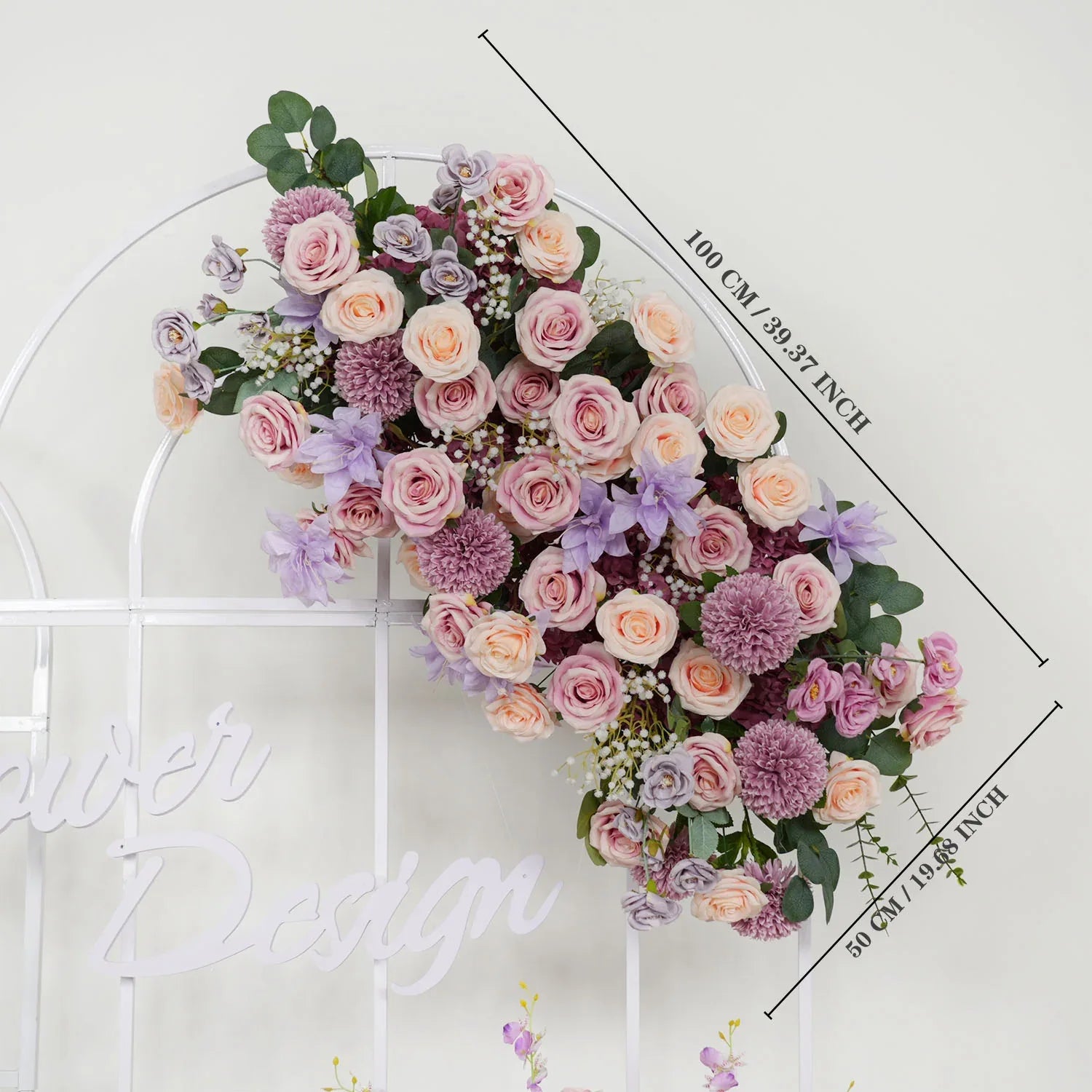 Uflower Artificial Purple Wedding KT Backdrop Flower Row Decor SET80063 - Uflower