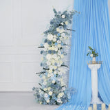 Uflower Blue White Floral Horn Arch Wedding Party Backdrop Decor SET80135 - Uflower