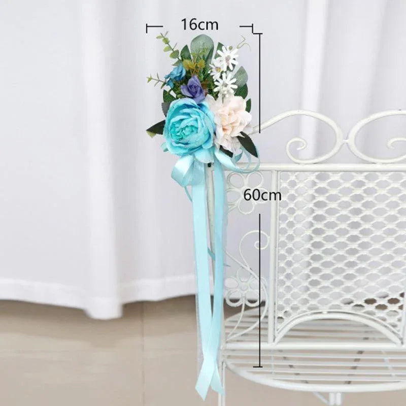 Simulated flower chair back flower wedding bouquet decoration - Uflower