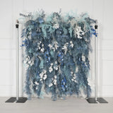 Uflower Flower Wall Mist-Blue Leaves Floral Backdrop Wedding Party Proposal Decor SET80182 - Uflower