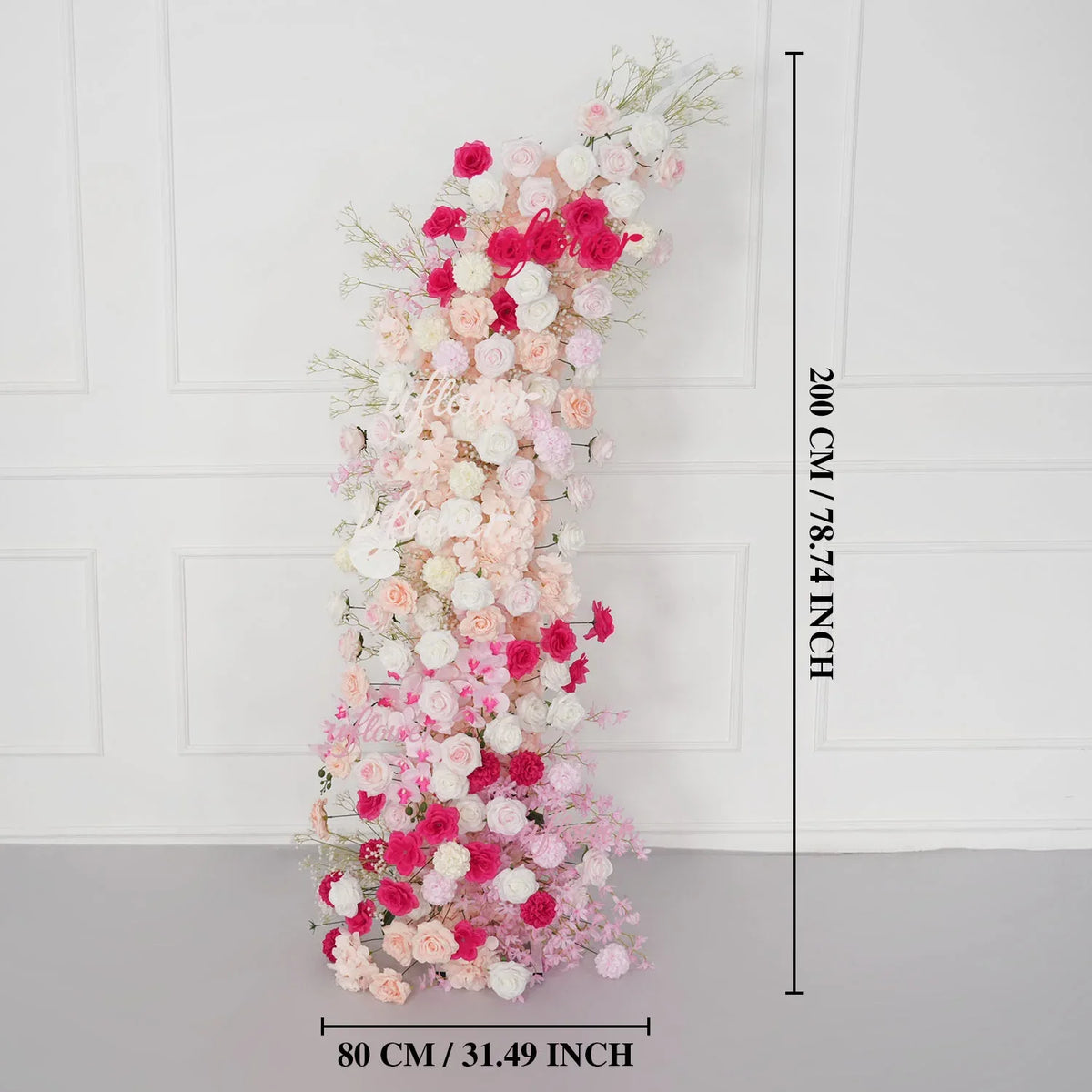 Uflower Pink White Floral Horn Arch Wedding Party Backdrop Decor SET80103-01 - Uflower