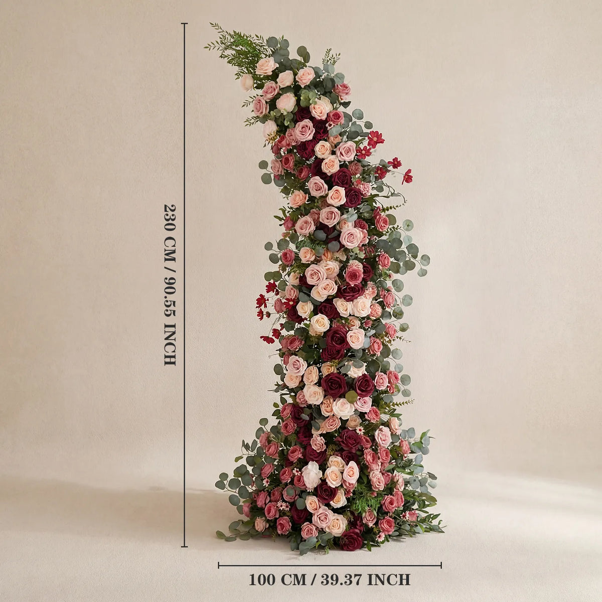 Uflower Rose Rouge Rose Fleur Corne Arche De Mariage Fête Fond Décor SET80229
