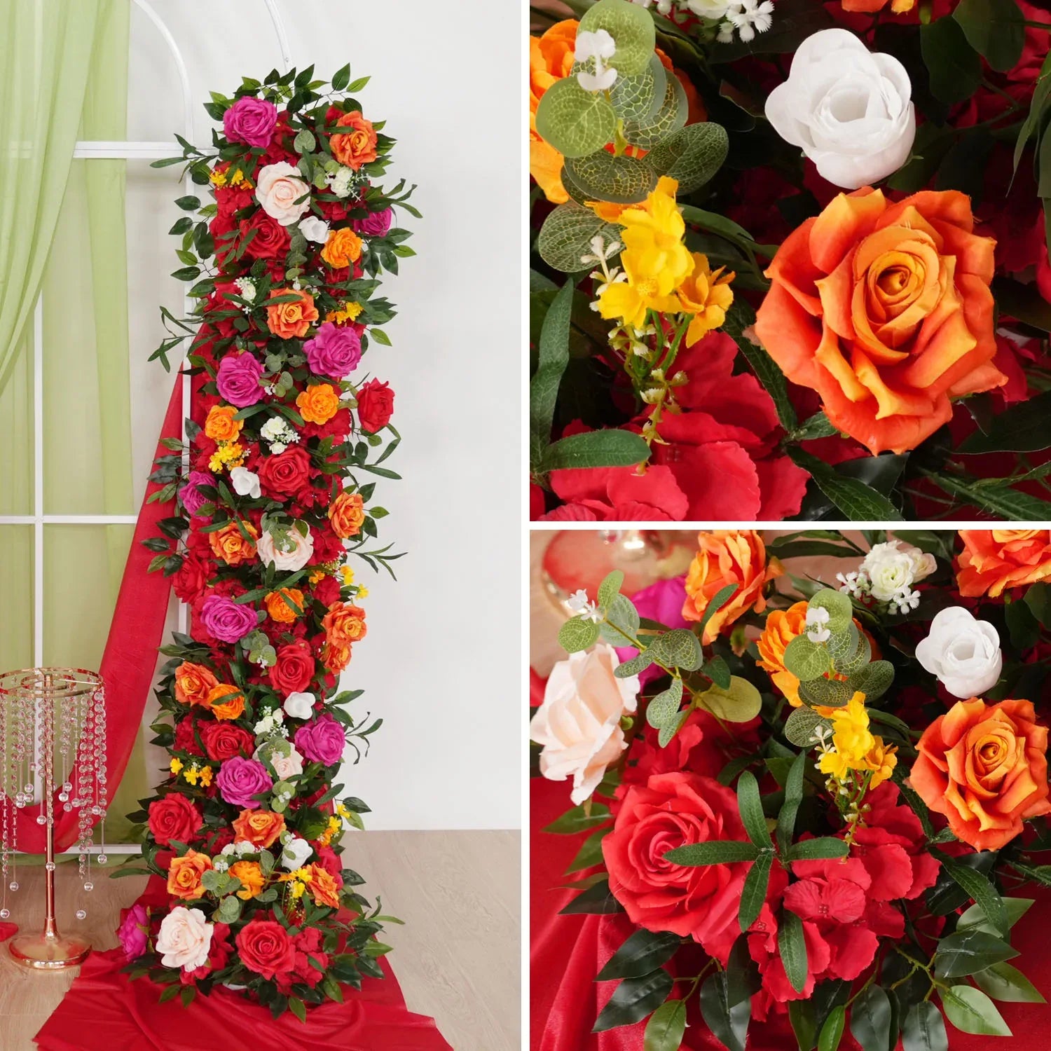 Uflower Colored Sofa Table Runner Floor Flower Arrangement MC80084 - Uflower