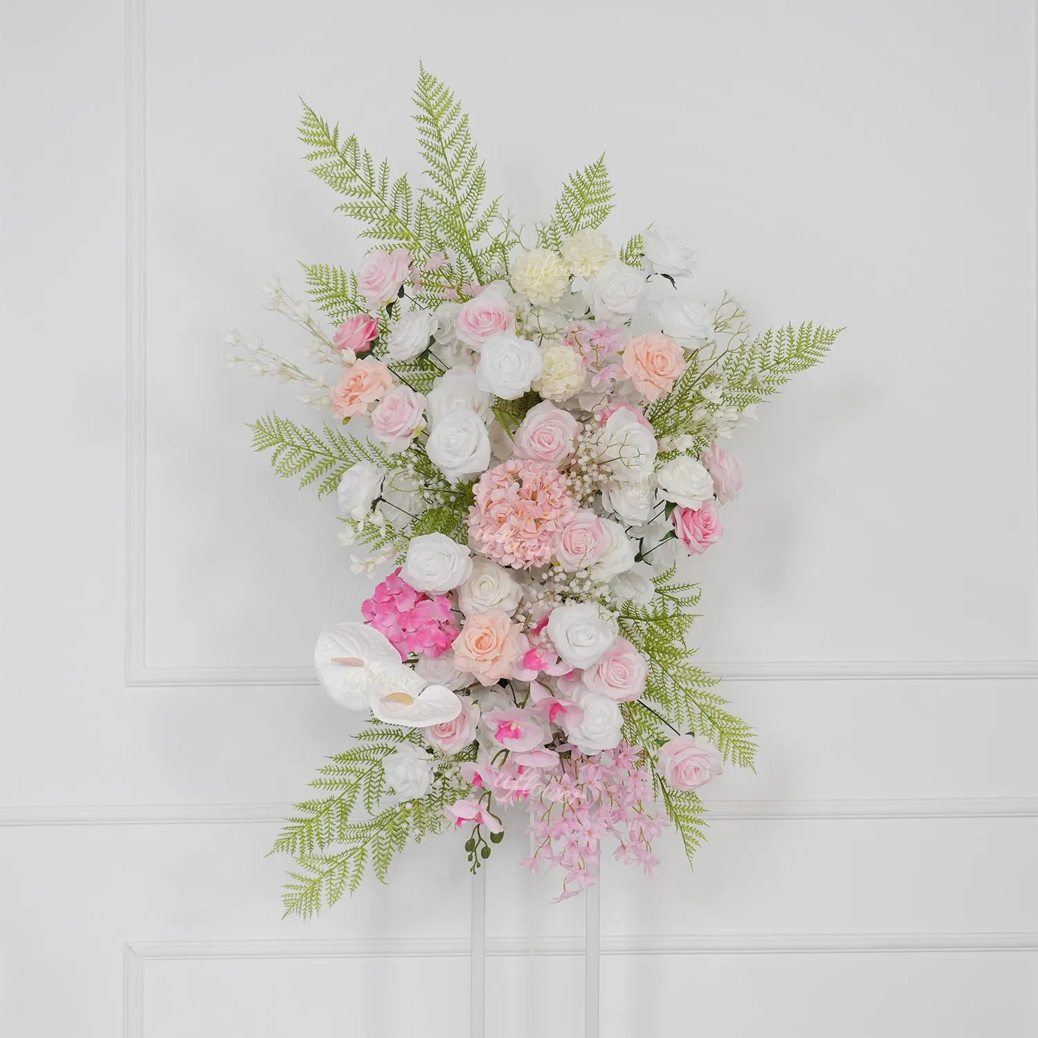 Uflower White Pink Floral Arrangement Wedding Party Arch Backdrop Decor SET80216