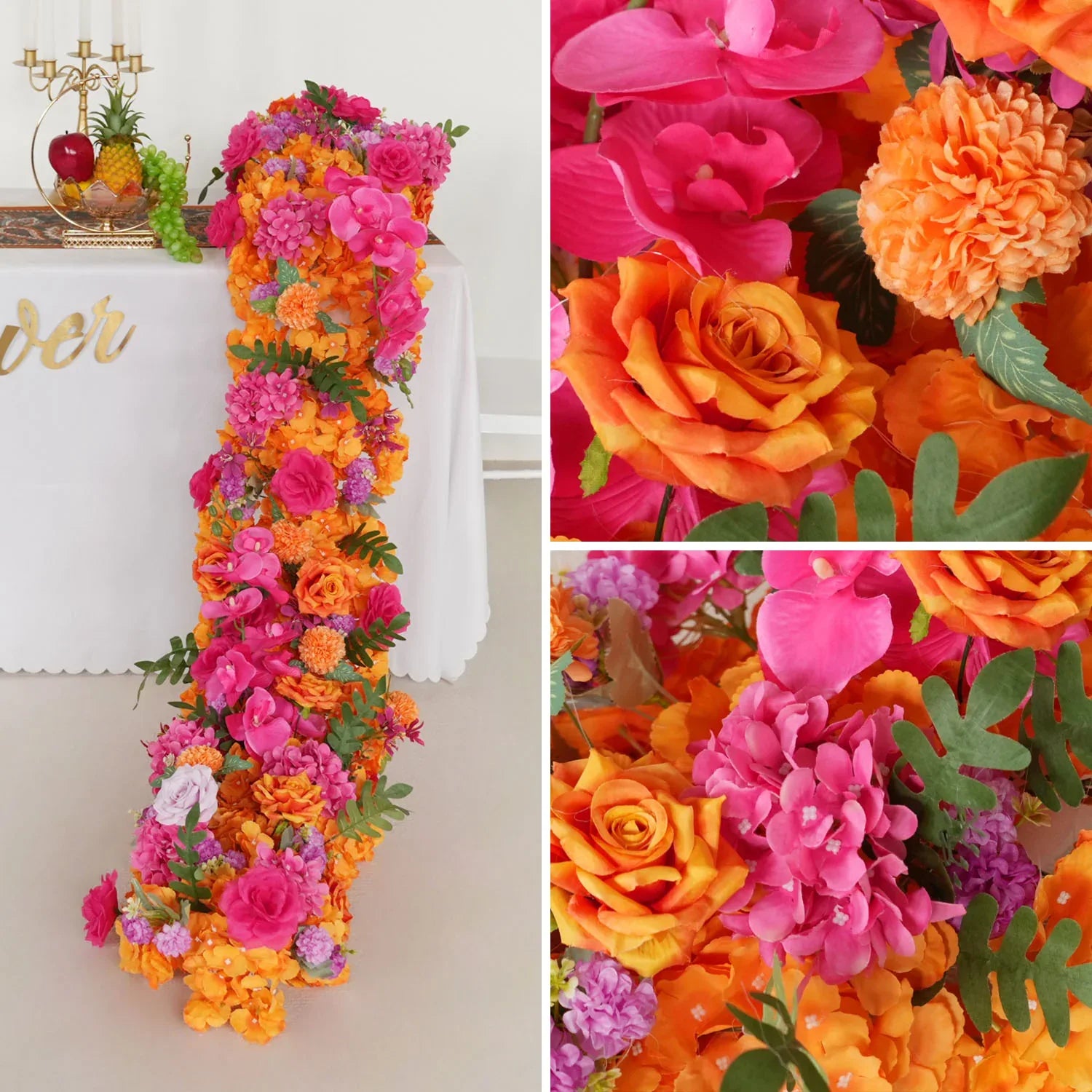 Uflower Artificial Flower Row Sofa Table Runner Floor Flower Arrangement MC80107 - Uflower