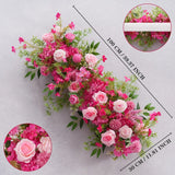 Uflower Rose Red Rose Greenery Flower Row Wedding KT Backdrop Decor SET80130 - Uflower