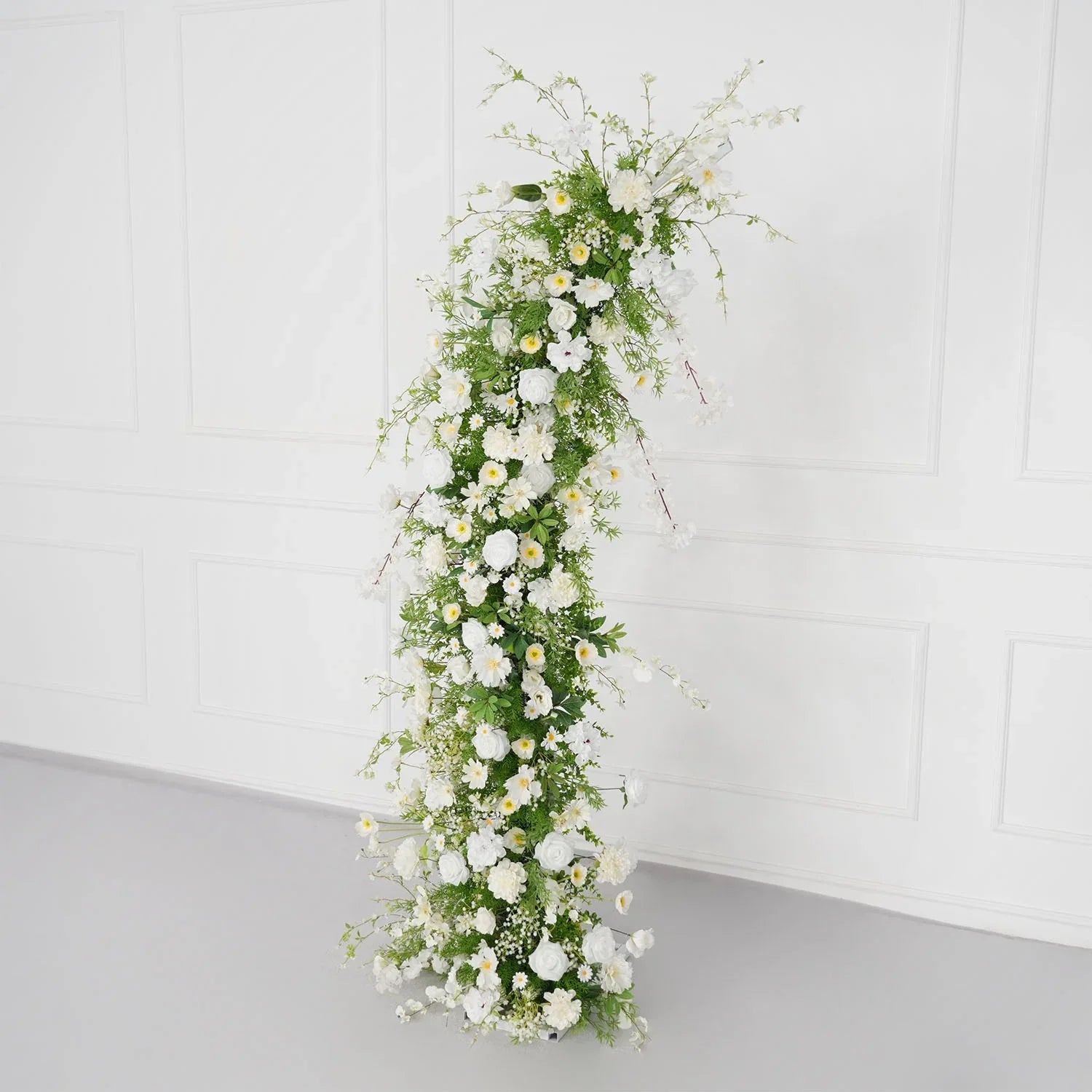 Uflower Green White Floral Horn Arch Wedding Party Backdrop Decor SET80127 - Uflower