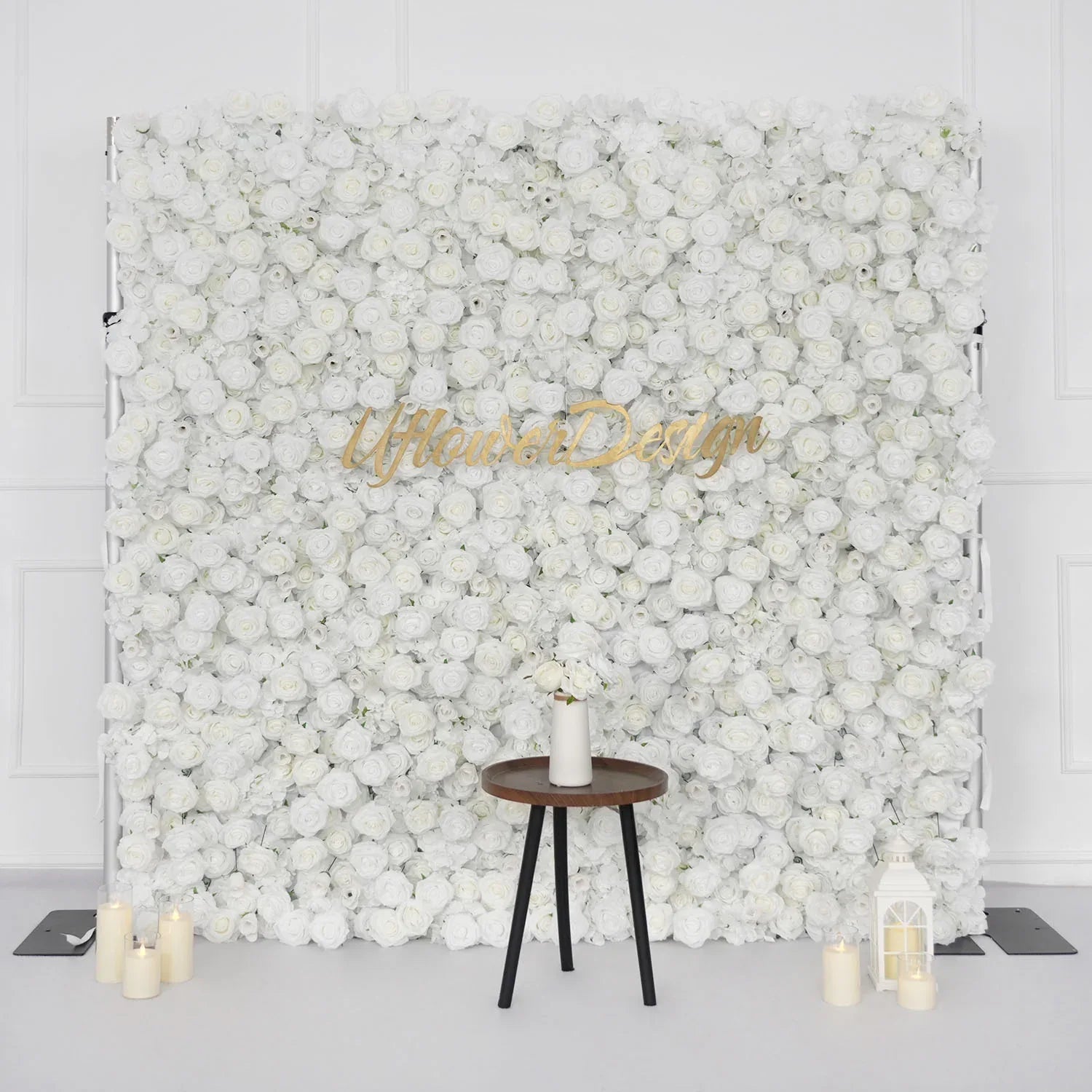 Uflower Artificial White Flower Wall Wedding Backdrop Decor SET80113 - Uflower