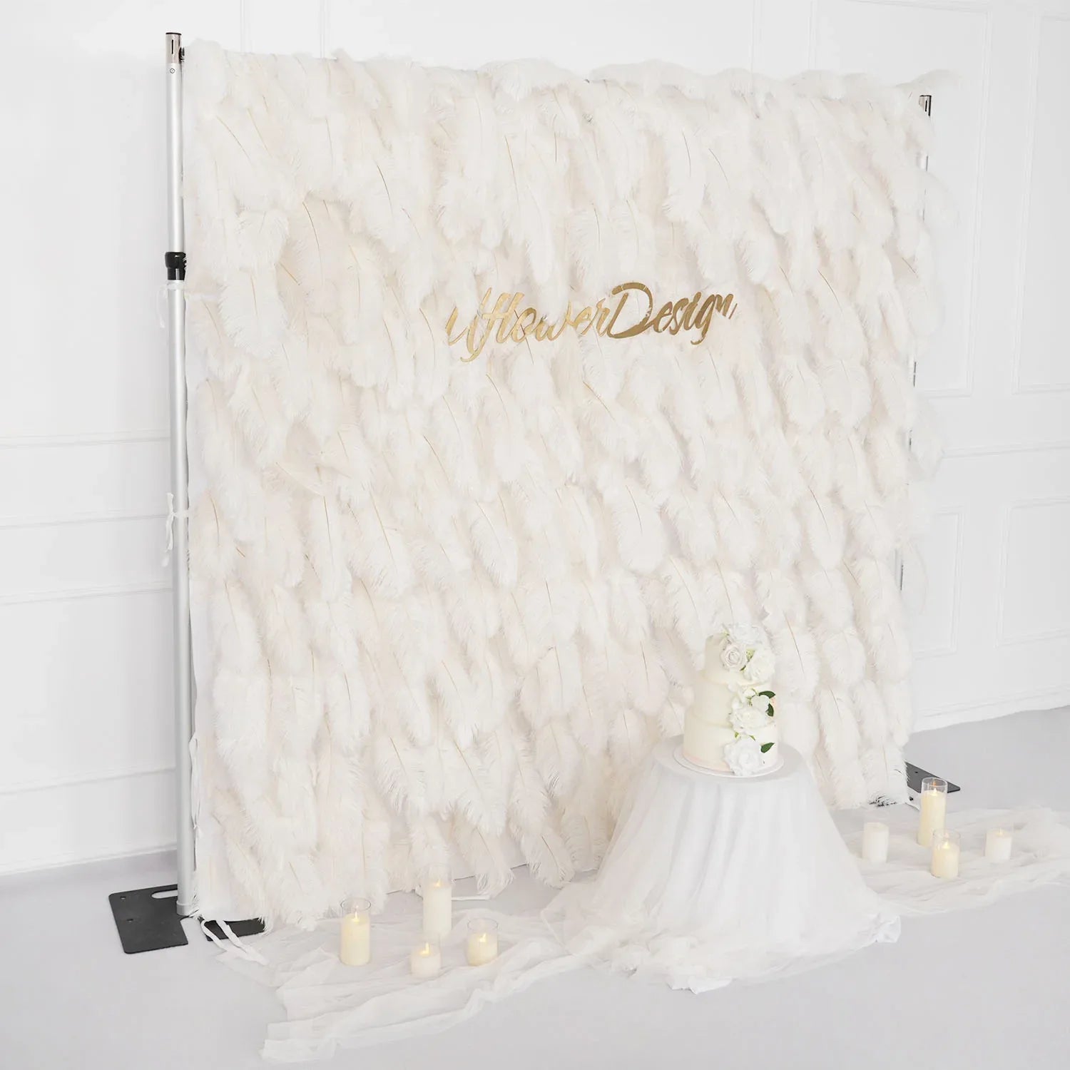 Uflower Artificial White 5D Flower Wall Wedding Backdrop Deco Birthday Party SET80104 - Uflower