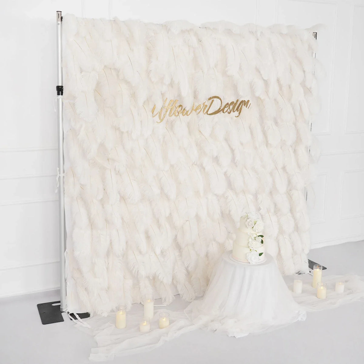 Uflower Artificial White 5D Flower Wall Wedding Backdrop Deco Birthday Party SET80104 - Uflower