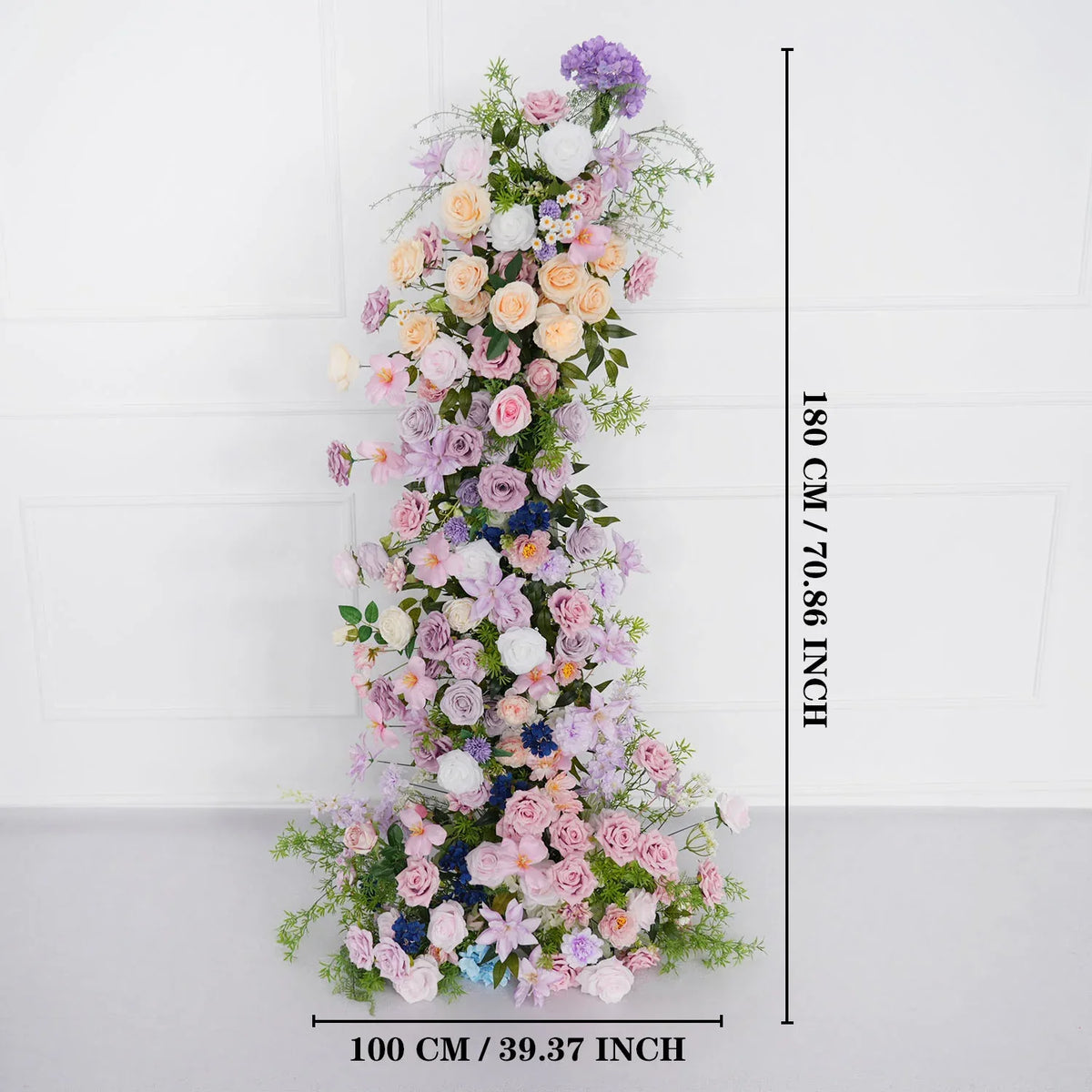 Uflower Pink Purple Rose Floral Arch Wedding Backdrop Decor SET80100 - Uflower