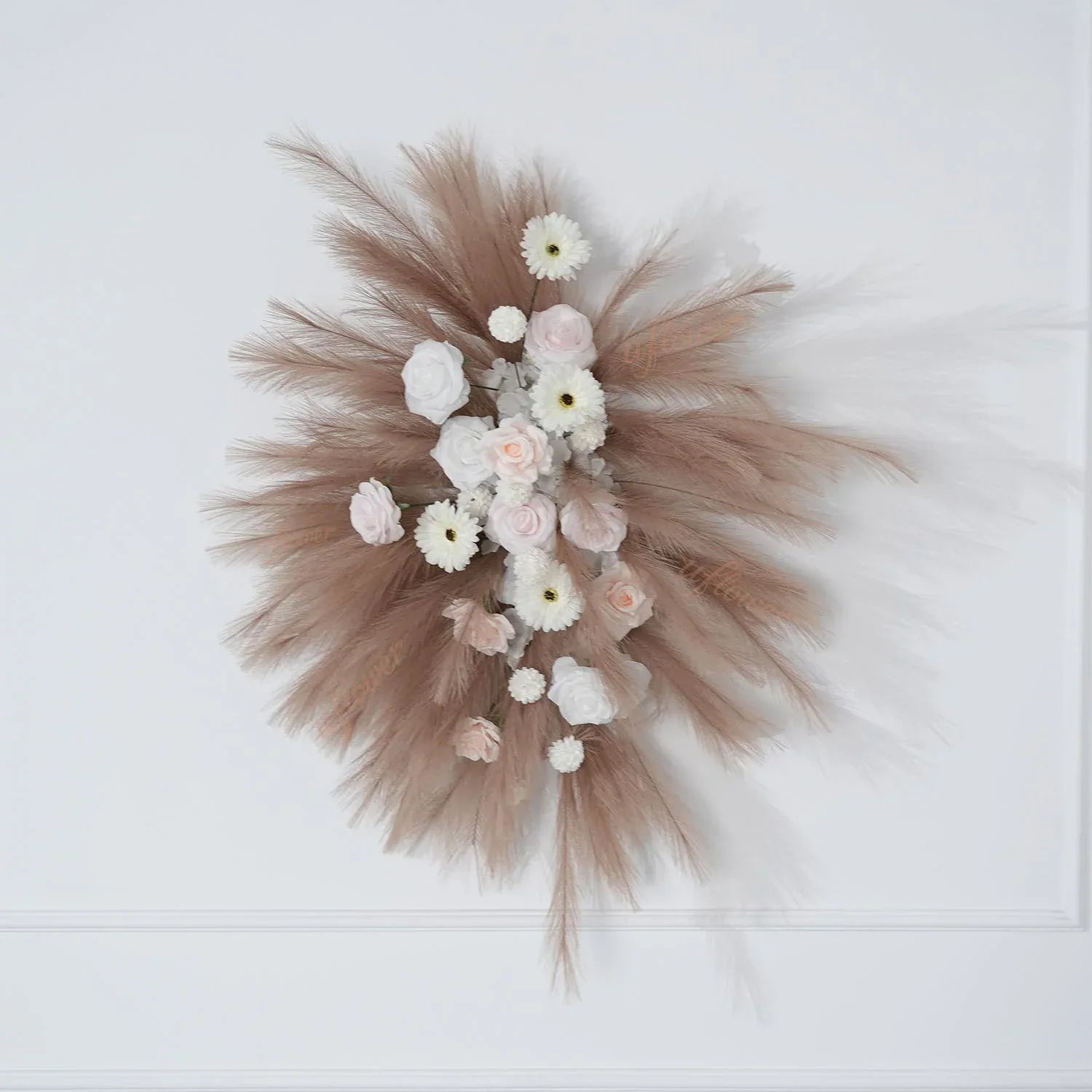 Uflower Pampas Grass Rose Wedding Floral Arrangement KT Backdrop Decor SET80163 - Uflower