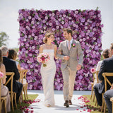 Uflower Artificial Luxury 5D Purple Rose Hydrangea Mixed Flower Wall SET80035 - Uflower