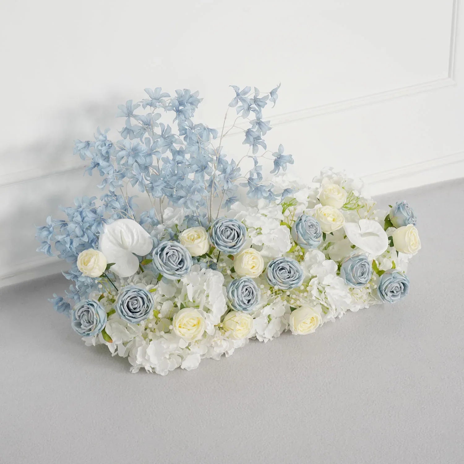 Uflower Blue White Flower Wedding Backdrop Arch Floral Arrangement SET80121 - Uflower