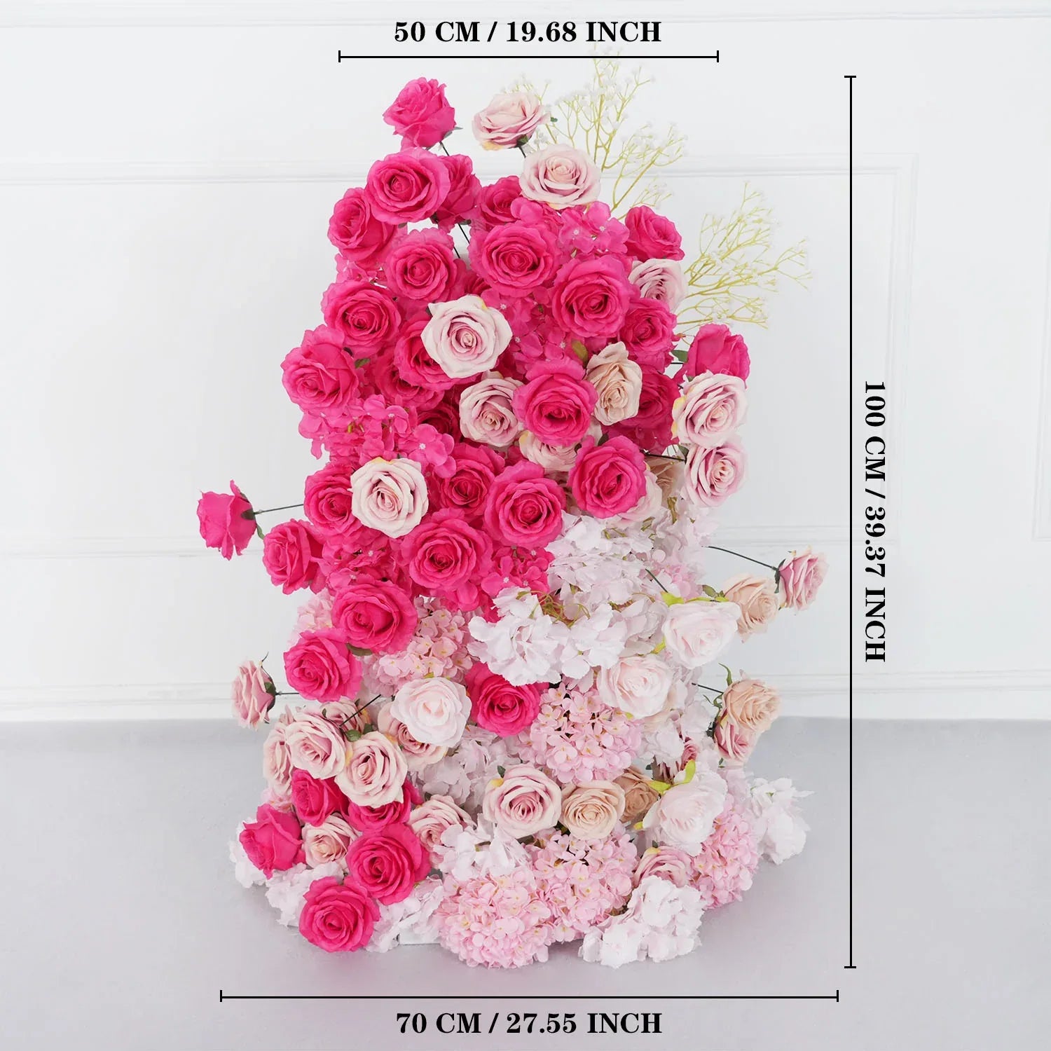 Uflower Rose red rose wedding background arch KT board decoration flower arrangement SET80092 - Uflower