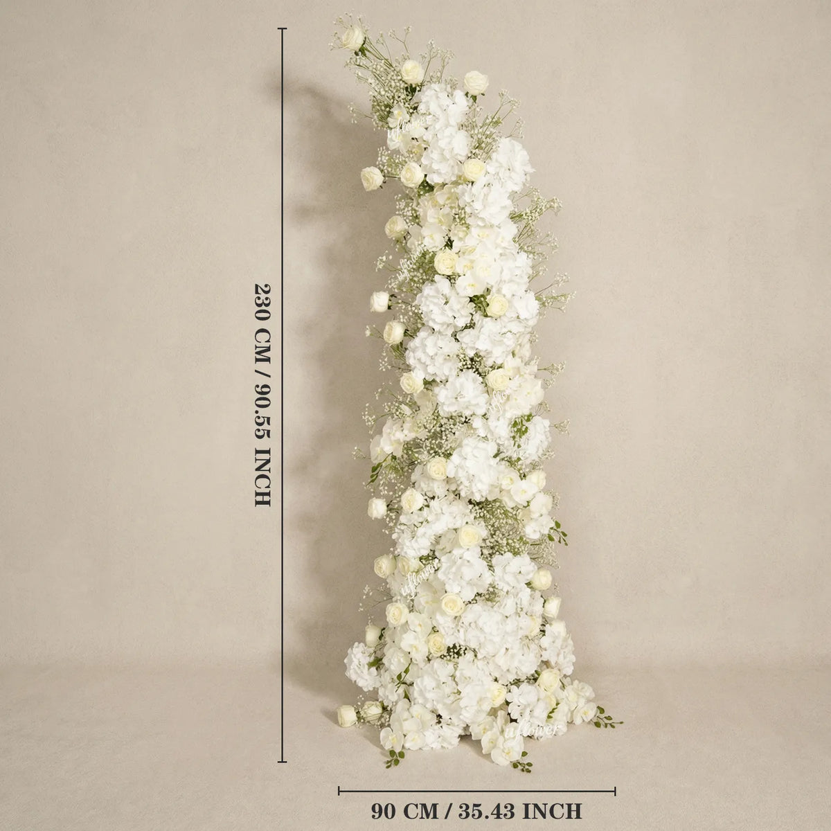 Uflower Gypsophile Blanc Arche Florale Corne Décoration de Toile de Fond pour Fête de Mariage SET80231