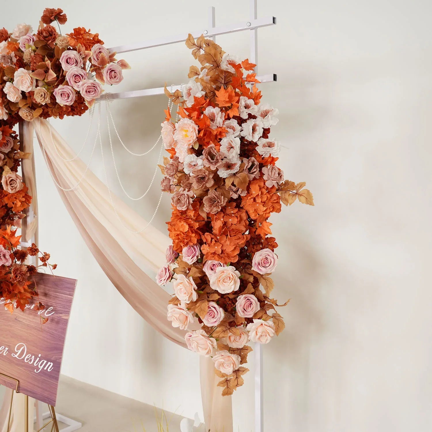 Uflower Artificial Autumn Pink Flower Row Wedding KT Backdrop Decor SET80122 - Uflower