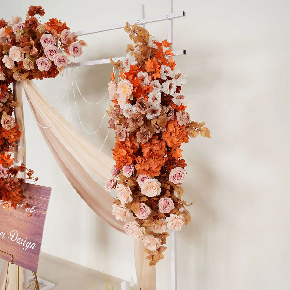 Uflower Artificial Autumn Pink Flower Row Wedding KT Backdrop Decor SET80122 - Uflower
