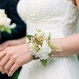 Uflower Wrist Corsages in Green White MG80008-04*6