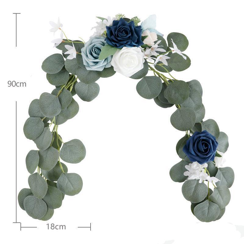 Simulated flower Eucalyptus rattan chair back flower wedding chair back flower decoration - Uflower