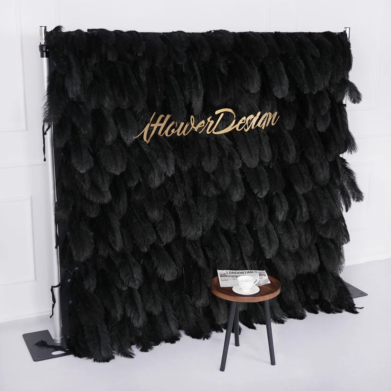 Uflower Artificial Black 5D Flower Wall Wedding Backdrop Deco Birthday Party SET80102 - Uflower