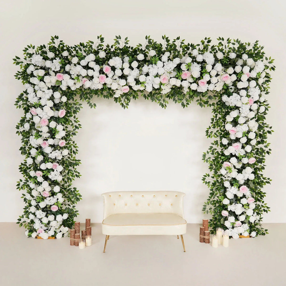 Uflower White Rose Wedding Background Flower Arrangement Arch Decoration SET80002-01 - Uflower