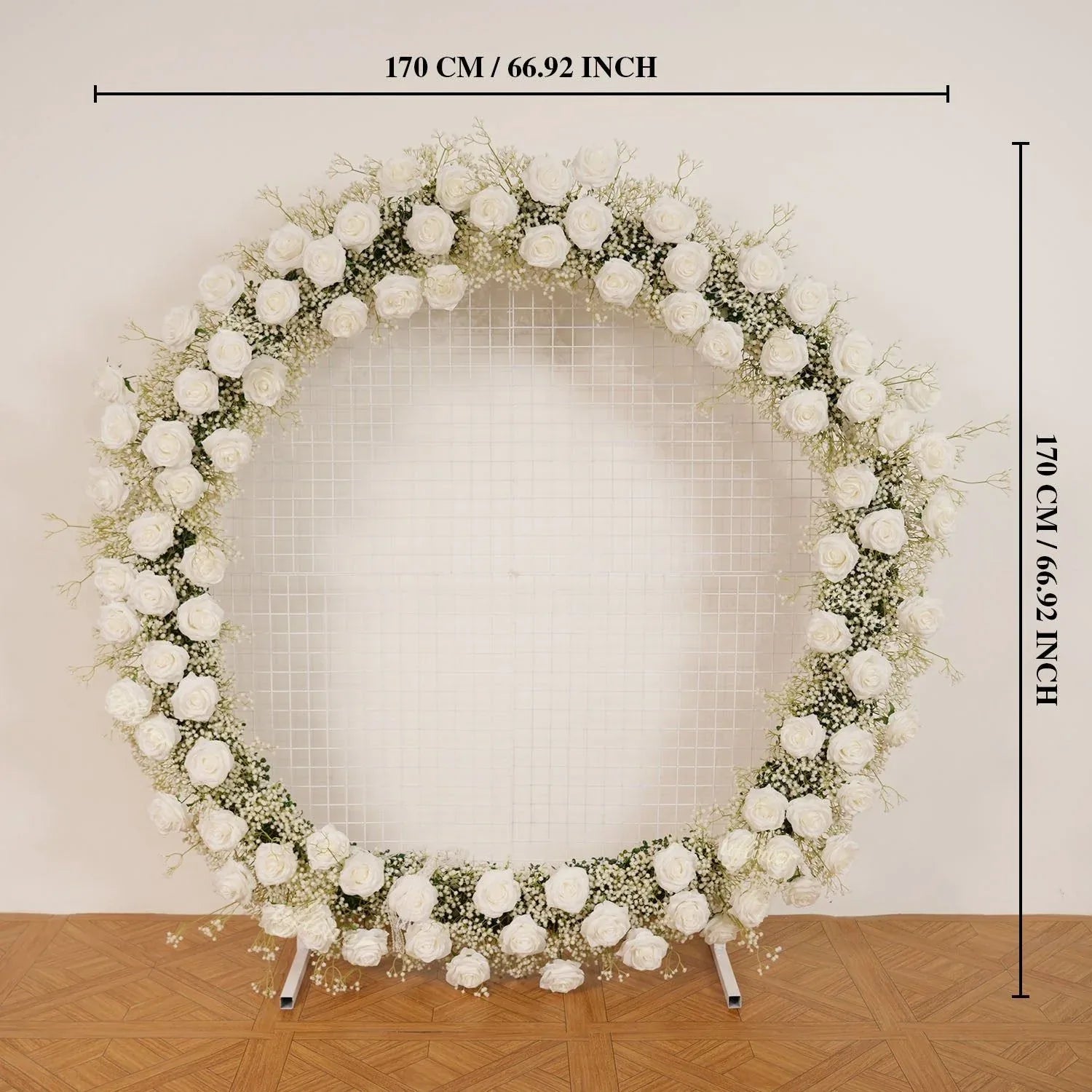 Uflower Baby's Breath Flower Arrangement Table Runner Round Arch SET80167 - Uflower