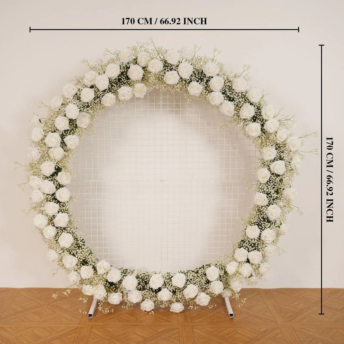 Uflower Baby's Breath Flower Arrangement Table Runner Round Arch SET80167 - Uflower