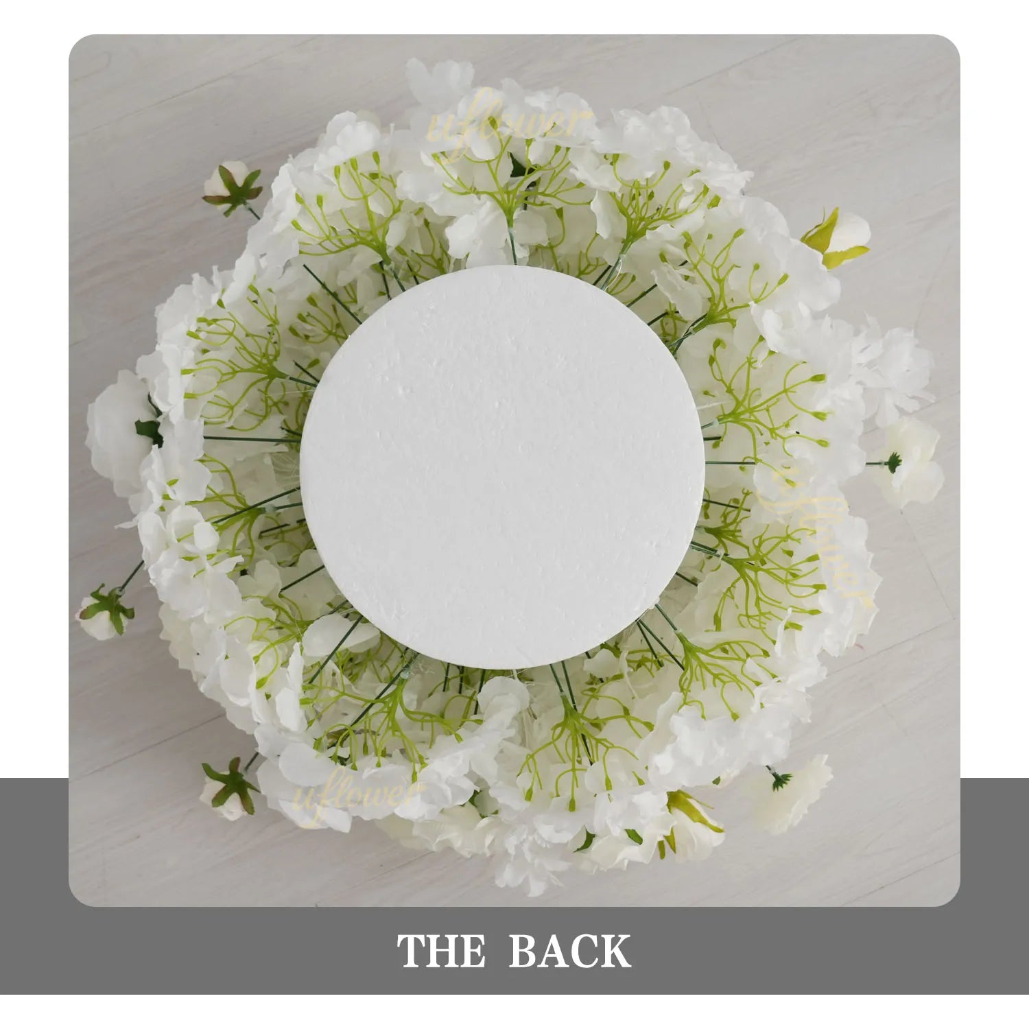 Uflower White Table Centerpiece Floral Ball Wedding Table Decoration MB80093-01