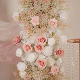 Uflower Baby Breath Pink Sofa Table Runner Floor Flower Arrangement MC80209-01