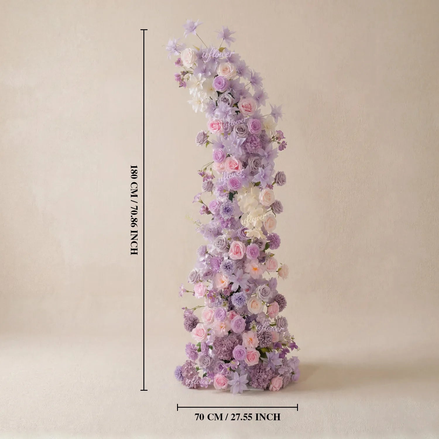 Uflower Purple Floral Horn Arch Wedding Party Backdrop Decor SET80243-01