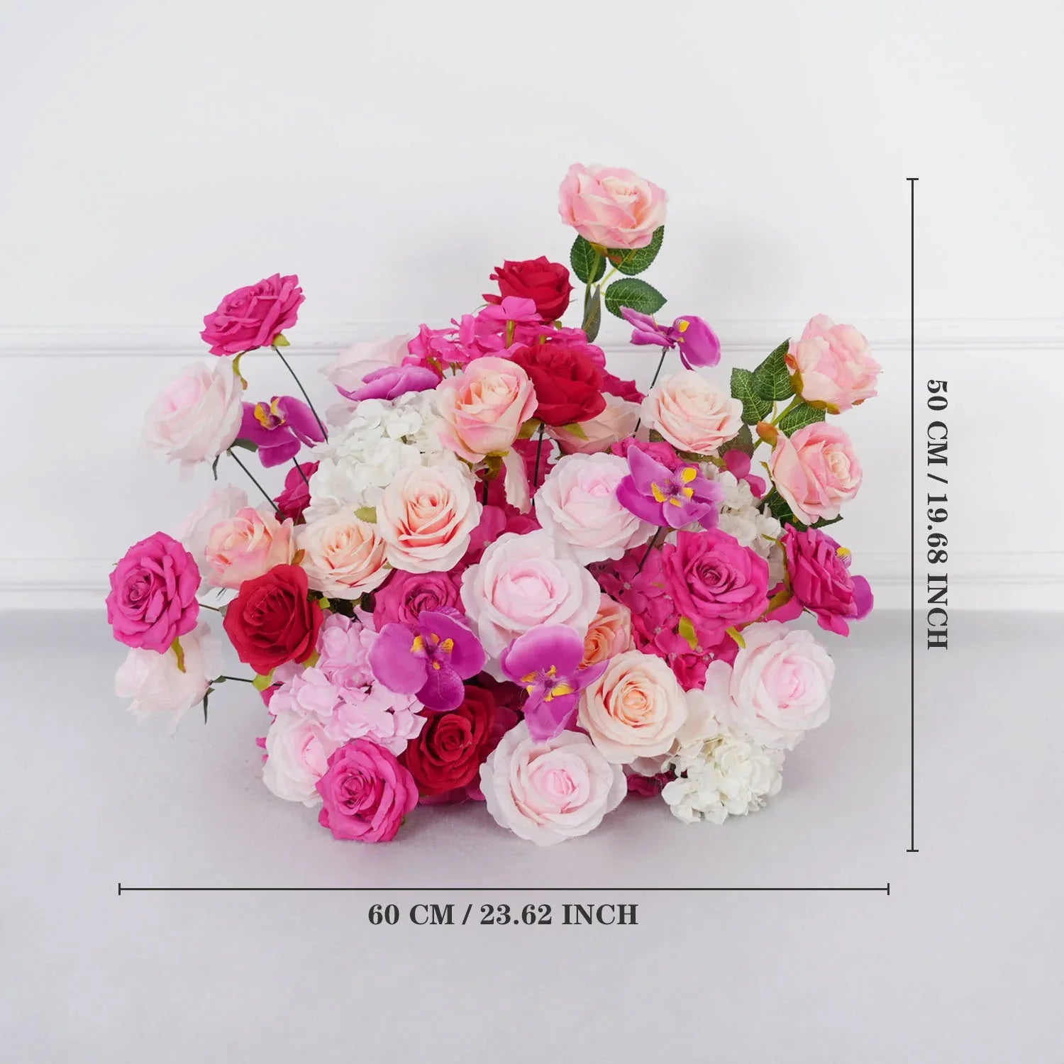 Uflower Pink Rose Wedding Background Arch KT Board Decoration Flower Arrangement SET80082 - Uflower