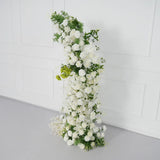 Uflower White Rose Green Leaf Floral Horn Arch Wedding Party Backdrop Decor MC80160-01 - Uflower