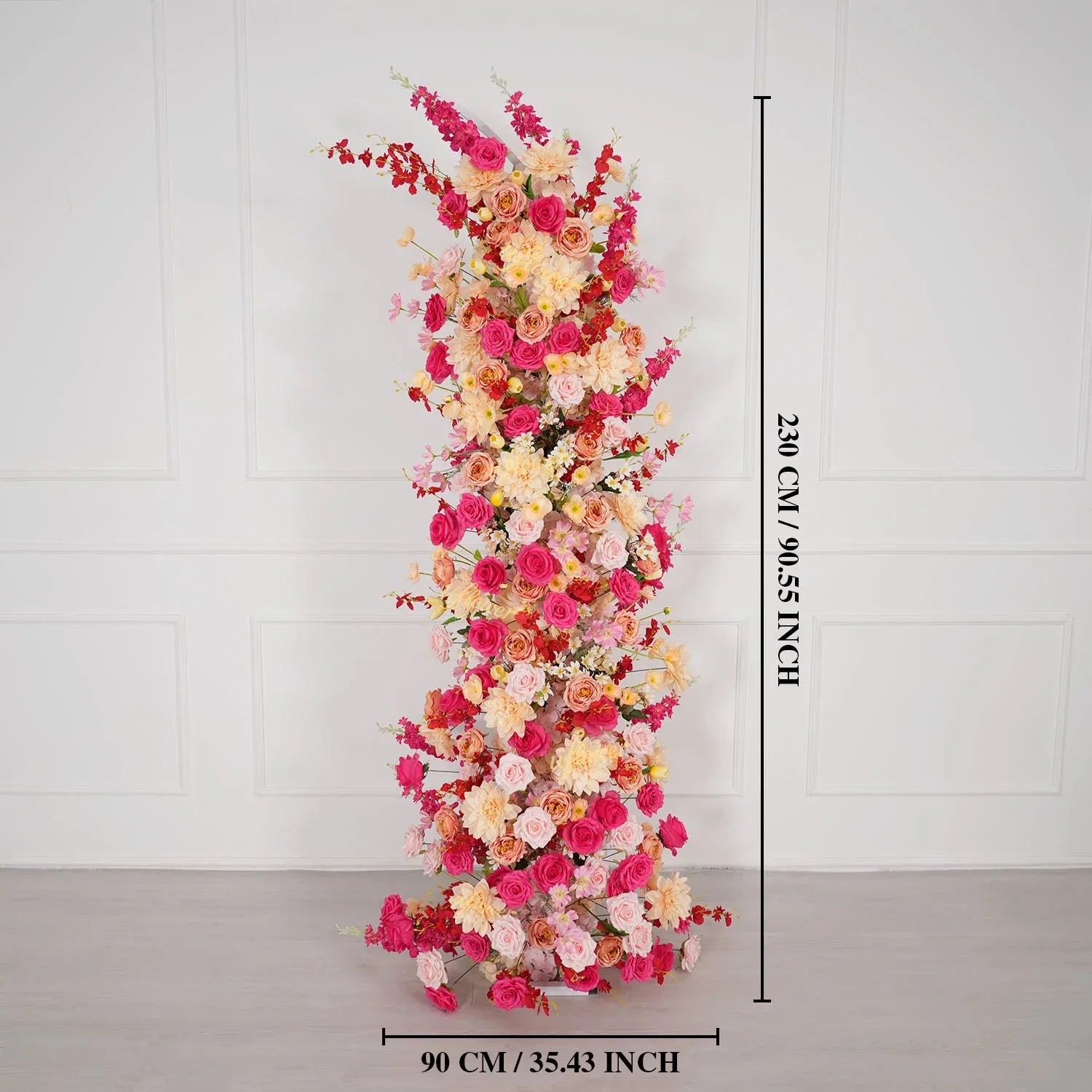 Uflower Champagne Pink Flower Horn Arch Wedding Party Birthday Backdrop Decor SET80176-02 - Uflower