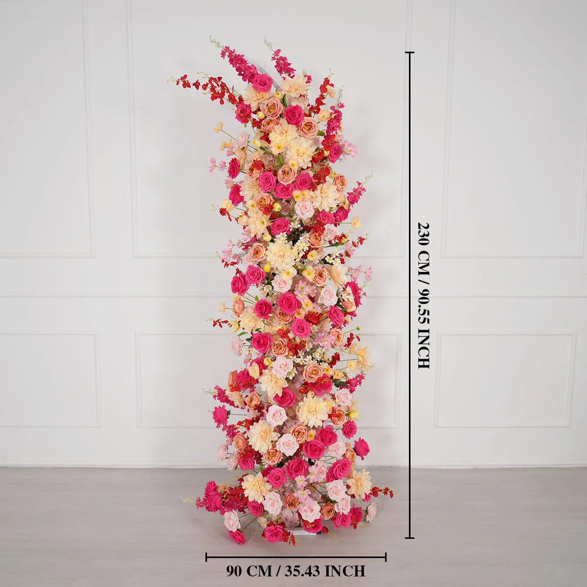 Uflower Champagne Pink Flower Horn Arch Wedding Party Birthday Backdrop Decor SET80176-02 - Uflower